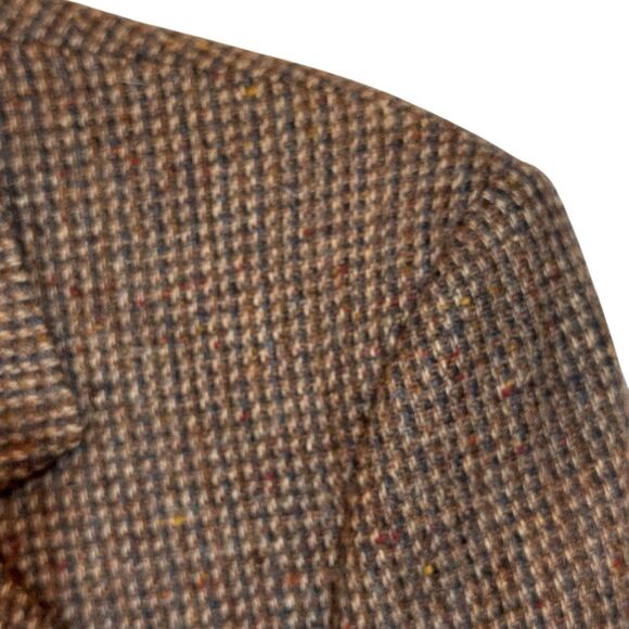 Tweed - Arnie 46R Wool Sport Coat Brown USA Made Single Vent Classic Blazer - Picture 4 of 16